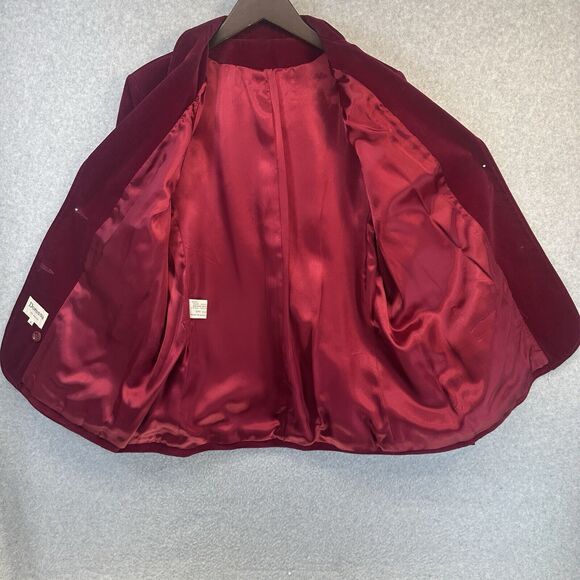 Vintage Blazer Woman's Size 16 (Large) Velvet Fraternity Boyfriend Blazer Lined - Picture 3 of 12